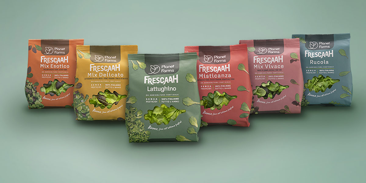 Frescaah, nuova veste grafica per le insalate di Planet Farms